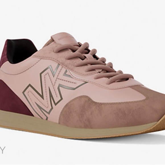 Michael Kors Essex Trainer Cherry and Brown Women's Sneakers - Picture 2 of 3